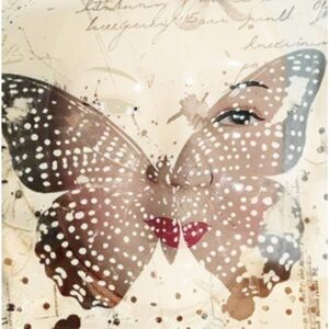 Butterfly Face Art Print - Brown and Red limited print